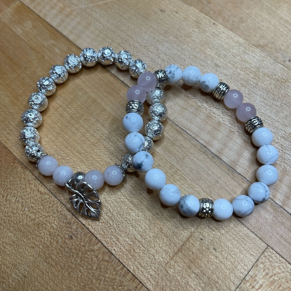 Stack Bracelets- Howlite- Rose Quartz Bracelets - image 1
